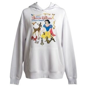 NWT Disney Princess Snow White Size L White Long Sleeve Sweatshirt Hoodie